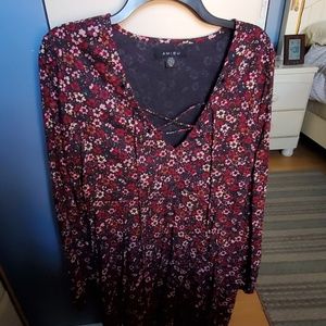 Flowered long sleeve dress